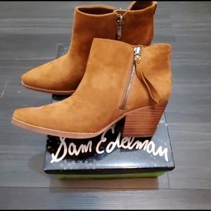 Sam Edelman Walden Brown Suede Ankle Booties